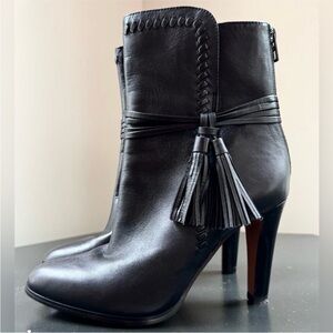 COACH Jessie Black Leather Tassel Ankle Boots Sz
 7.5